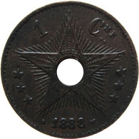 LaZooRo: Belgian Congo 1 Centime 1888 XF / UNC Rare - 1885-1909: Leopold II