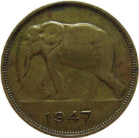 LaZooRo: Belgian Congo 5 Francs 1947 XF - 1945-1951: Regency