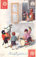 Timbres D'épargne Actie Kindermunt Punt 1 Et 4 Punten Sur Jolie CPA Chorale D'oiseaux Habillés - Illustration C. OHLER - Other & Unclassified