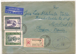 POLAND - 1972 REGISTERED COVER From BIALYSTOK To SPAIN - Tied By Mixed Perf And Imperf COSTUMES FOLKLORIQUES -5 Stamps - Posta Aerea