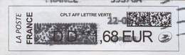 ADHESIF AUTOCOLLANT AUTOADHESIF Personnalisé MONTIMBRENLIGNE  D.D. 1.63€ Obli. (collector)  CPLT AFF  Lettre  Verte - Timbres à Imprimer (Montimbrenligne)