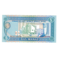 Billet, Turkmanistan, 5 Manat, Undated (1993), KM:2, NEUF - Turkmenistán