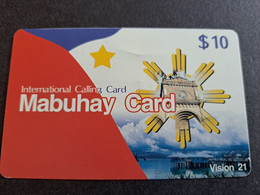 GUAM/ SAIPAN  PHONECARD    MABUHAY CARD / VISION 21  - $10,-  Fine Used  ** 10353 ** - Guam