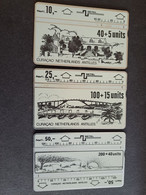 Phonecard CURACAO, 3X L&G CARDS NAF,10,25,50, FINE USED  SPECIAL OFFER !!!!  DUTCH .** 10363 ** - Antilles (Netherlands)