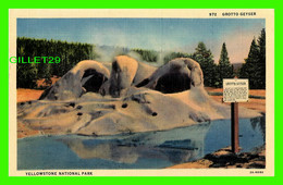 YELLOWSTONE, WY - GROTTO GEYSER, YELLOWSTONE NATIONAL PARK - SANBORN SOUVENIR CO - - Yellowstone