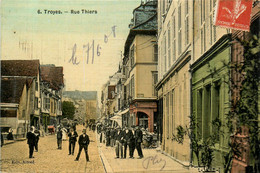 Troyes * La Rue Thiers * Cpa Toilée Colorisée - Troyes