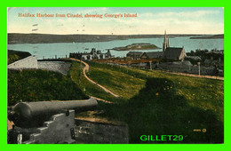 HALIFAX, NOVA SCOTIA - HARBOUR FROM CITADEL, SHOWING GEORGE'S ISLAND -  TRAVEL IN 1915 -  VALENTINE & SONS PUB. - - Halifax