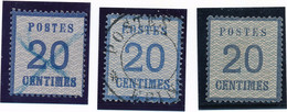 20 C Bleu N° 6 Obl Epinal FAUX TB + Réimpression + Original. - Used Stamps
