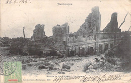 CPA MARTINIQUE Ruines De St Pierre - La Mairie - 1906 - Taxé - Oblitéré à Ostende - Autres & Non Classés