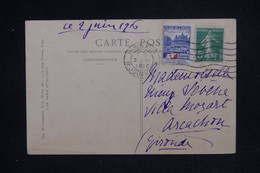 FRANCE - Vignette Croix Rouge Sur Carte Postale (Mailly ) De Paris Pour Arcachon En 1916  - L 124208 - Covers & Documents