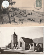 44 - 2  Cartes Postales  De SAINT BREVIN LES PINS   La Plage Et L'église - Saint-Brevin-les-Pins