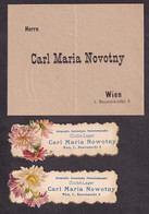 Xylograpia, Galvanotypia, Photochemigraphie, Carl Maria Novotny, Wien 1899. Original Envelope And Two Nice ..../ 4 Scans - Cartoncini Da Visita