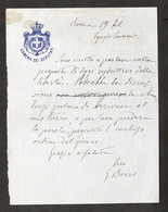 Lettera Manoscritta Con Autografo Del Deputato Giovanni Bovio - Fine '800 - Autógrafos
