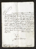 Lettera Con Autografo Del Cardinale Lazzaro Pallavicini - 1776 - Autógrafos
