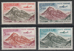 Année 1961 - 1964 - P.A. N° 5 à 8 - Vallée D'Inclès, à Soldeu - Avion "Caravelle"  - Série 4 Valeurs - Correo Aéreo