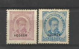 Portugal,1884/7 Açores D Luis Frente # 49/50 Novo C/ch  Pontos Oxido ,Lt  255 - Nuovi