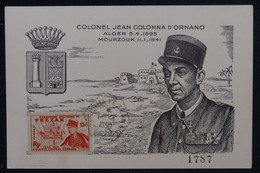 FEZZAN - Carte Maximum En 1950 - Lieutenant Colonel Jean Colonna D'Ornano - L 124238 - Storia Postale