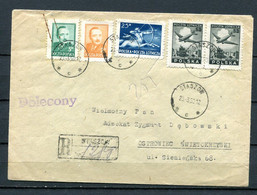 Poland 1950 Register Cover Staszow-Ostrowiec  5 Stamps 13271 - Covers & Documents