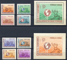 SOCCER CHILE 1962 - ALBANIA 581 à 584 + BF 6C IMPERF + PERF ⭐⭐ NEUF Luxe MNH Cat 162 € - CHILI COUPE Du MONDE FOOTBALL - 1962 – Chile