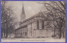 Carte Postale 01. Chatillon  L'église Place De La Crêtaz  Très Beau Plan - Châtillon-sur-Chalaronne