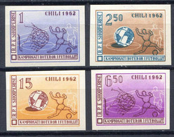 SOCCER CHILE 1962 - ALBANIA 581 à 584 IMPERF ⭐⭐ NEUF Luxe ND - MNH Cat 35 € - COUPE Du MONDE FOOTBALL CHILI - 1962 – Chile