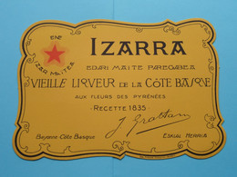 IZARRA Vieille Liqueur De La Côte Basque BUVARD Format +/- 21 X 15 Cm. ( Zie / Voir SCAN ) ! - Liqueur & Bière