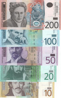 SERBIA 10, 20, 50, 100 And 200 Dinara UNC (2006 - 2013) - Servië