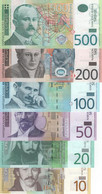 SERBIA 10, 20, 50, 100, 200 And 500 Dinara UNC (2006 - 2013) - Servië