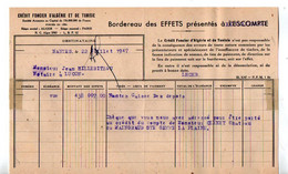 VP19.939 - NANTES 1947 - Bordereau - Crédit Foncier D'Algérie Et De Tunisie /  Mr CLENET à SAINTE GEMME LA PLAINE - Bank & Versicherung