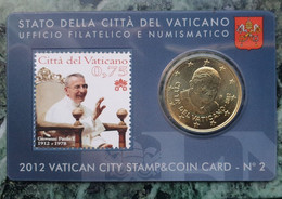 Coincard 50cts Vatican 2012 N° 2 Avec Timbre Vatican 0.75e  Pape Benoit XVI - Vaticano (Ciudad Del)
