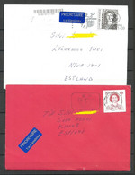 SCHWEDEN Sweden - 2011 & 2016 - 2 Air Mail Covers To Estonia Queen Silvia Stamps As Singles - Storia Postale