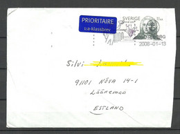 SCHWEDEN Sweden - 2008 Air Mail Cover To Estonia Carl Linne (2007) As Single - Briefe U. Dokumente