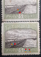 Stamps Errors Romania 1913 # Mi 229 Printed With Curved Line From Border On Flag,unused - Abarten Und Kuriositäten