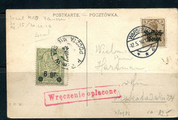 Poland 1916 Photo Postal Card Warsaw Postal Fee Hand-stamp 13274 - Lettres & Documents