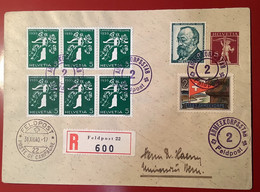 Privatganzsache: Dr. W. HAERRY BERN Seltener Umschlag TELLKNABE 5Rp Rot Lila FELDPOST 1940 (Schweiz Soldatenmarke - Enteros Postales