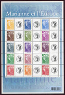 FEUILLET** De 2008 "MARIANNE Et L'EUROPE (type MARIANNE De BEAUJARD)" Avec Vignettes "CERES" - Unused Stamps