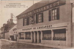 Dépt 89 - AVALLON - Hôtel-Restaurant De L'Escargot, Robert CHAUVEAU Propriétaire - Tél. 74 - Avallon