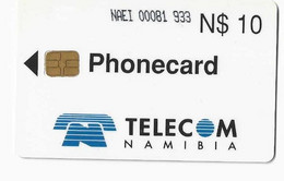 NAMIBIE REF MVCARD NMB-8 N$ 10 DUNES FRONT B Zero Non Barré - Namibië