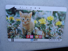 JAPAN   NTT AND  OTHERS CARDS  ANIMALS  CAT CATS  390-028 - Chats