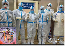India 2020 *** PPE Kit , COVID-19 ,Coronavirus ,Doctor, Mask, Virus Maxim Card (**) Inde Indien 1 Avaliable - Covers & Documents