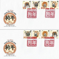 Russia 2018 Year Of Dog Chinese New Year! Peterspost Set Of 2 FDC - FDC