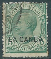 1907-12 LEVANTE LA CANEA USATO EFFIGIE 5 CENT - RF16-7 - La Canea