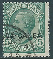 1907-12 LEVANTE LA CANEA USATO EFFIGIE 5 CENT - RF16-8 - La Canea