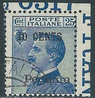 1918-19 CINA PECHINO USATO EFFIGIE 10 SU 25 CENT NUMERO DI TAVOLA - RF18 - Pékin