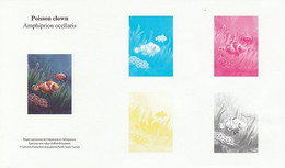 France - Etapes Successives D'impression Poisson Clown - Proofs, Unissued, Experimental Vignettes