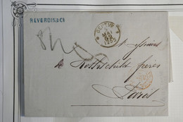 AY2 SUISSE   BELLE LETTRE  1862  GENEVE   A   PARIS  FRANCE  +.ROTSCHILD ++ AFFRANCH. PLAISANT - ...-1845 Préphilatélie