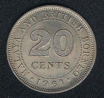 Malaya + Britisch Borneo, 20 Cents 1961 H, UNC! - Malasia