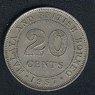 Malaya + Britisch Borneo, 20 Cents 1957 H, XF - Malasia