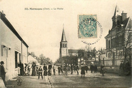 Marmagne * Rue Et Vue Sur La Mairie * Villageois - Sonstige & Ohne Zuordnung