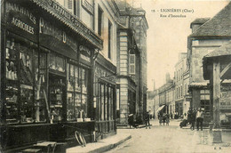 Lignières * La Route D'issoudun * Commerce Magasin PERRAULT DODINAT , Machines Agricoles Graineteries * Cachet - Autres & Non Classés